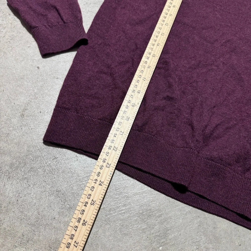 Hart‎ Shaffner Marx Extra Fine Merino Wool Sweater Men Size L Burgundy Vneck Red